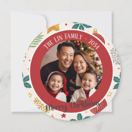 Festividades Cartão com fotos de Férias da Família Festiva de N