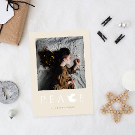 Festividades Cartão com fotos de Férias da Porta de Paz Minimal