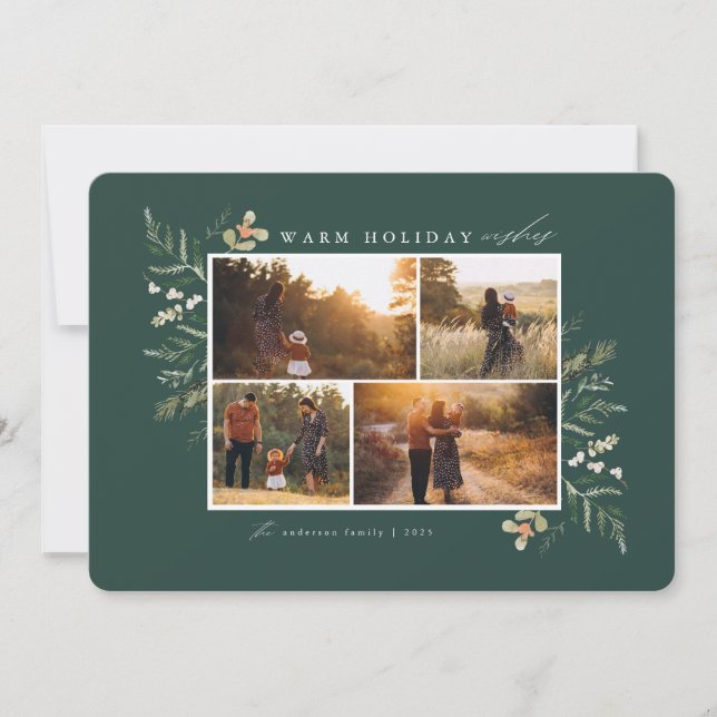 Festividades Cartão com fotos de Férias das Ramais de inverno (Frente)