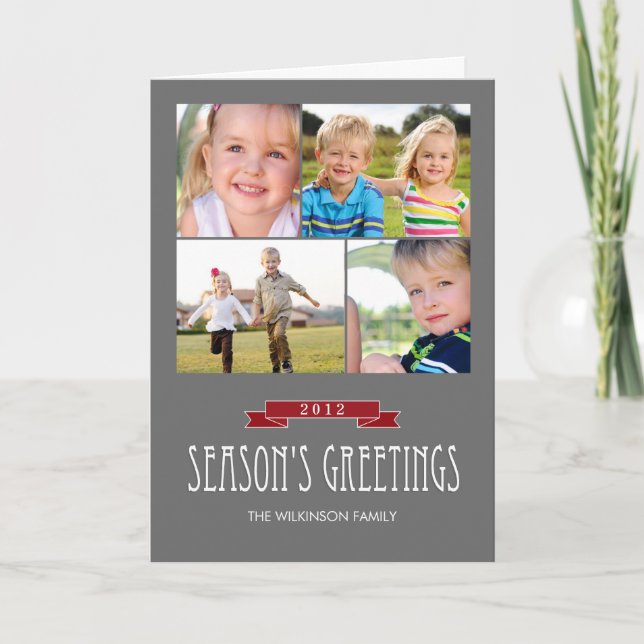 Festividades Cartão com fotos de Férias de Banner de Férias (Frente)