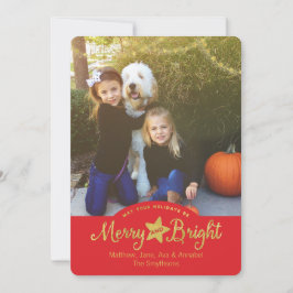 Festividades Cartão com fotos de Férias de Estrelas Douradas e 