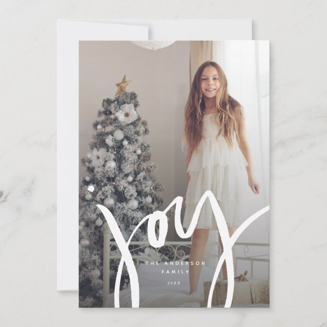 Festividades Cartão com fotos de Férias de Joy Lettered (Frente)
