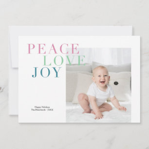 Festividades Cartão com fotos de Férias de Joy Peace Love
