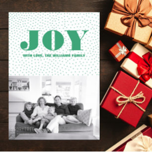 Festividades Cartão com fotos de Férias de Joy Starred   Verd