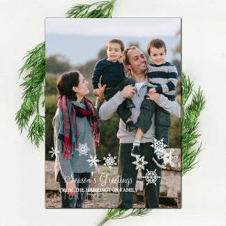 Festividades Cartão com fotos de Férias de Neve da Ivory Elegan