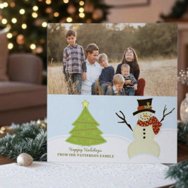 Festividades Cartão com fotos de Férias de Neve e Árvore