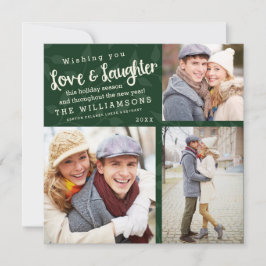 Festividades Cartão com fotos de Férias do Amor e Raios / Verde