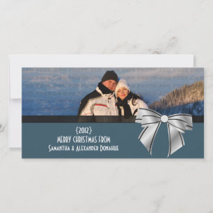 Festividades Cartão com fotos de férias do Arco na moda, azul e