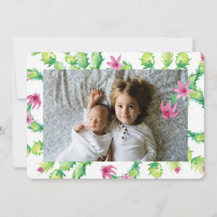 Festividades Cartão com fotos de Férias do Cactus Watercolor no