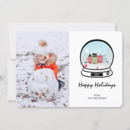 Festividades Cartão com fotos de Férias do Globo de Neve Invern