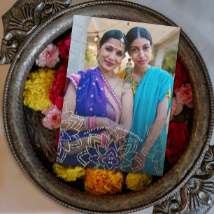 Festividades Cartão com fotos de Férias Dourado Lotus Happy D