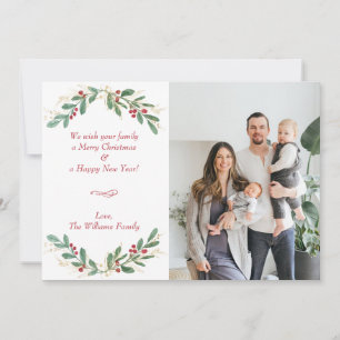 Festividades Cartão com fotos de Férias Eucalyptus e Holly Berr