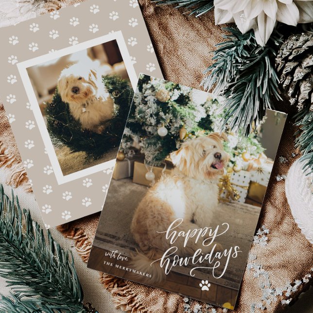 Festividades Cartão com fotos de Férias Feliz para Cachorros (Criador carregado)