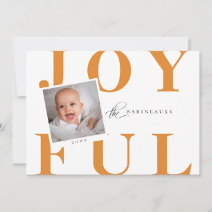Festividades Cartão com fotos de Férias JOYFUL Laranja