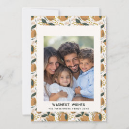 Festividades Cartão com fotos de Férias Laranja Cozy Botanical