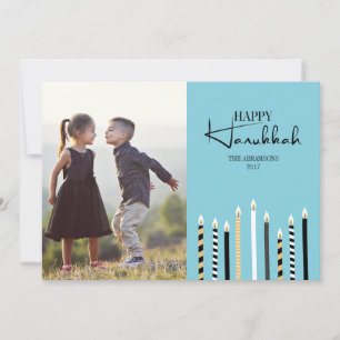 Festividades Cartão com fotos de Férias Moderno Feliz Hanukkah
