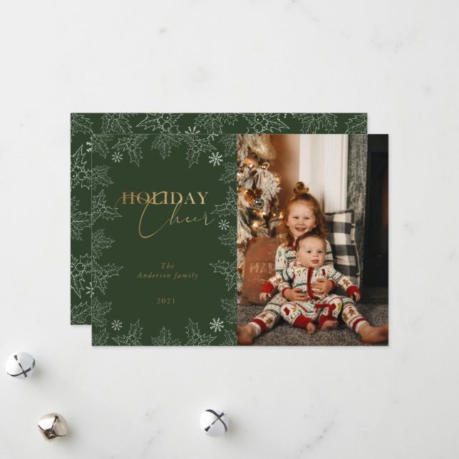 Festividades Cartão com fotos de férias para a caligrafia do ou (Frente/Verso In Situ)