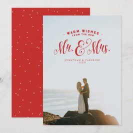 Festividades Cartão com fotos de férias recém-casado