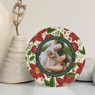 Festividades Cartão com fotos de Férias Redondas do Jardim de i