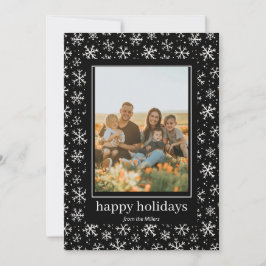 Festividades Cartão com fotos de Fios de Neve desenhado à mão