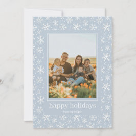 Festividades Cartão com fotos de Fios de Neve desenhado à mão