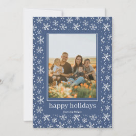 Festividades Cartão com fotos de Fios de Neve desenhado à mão