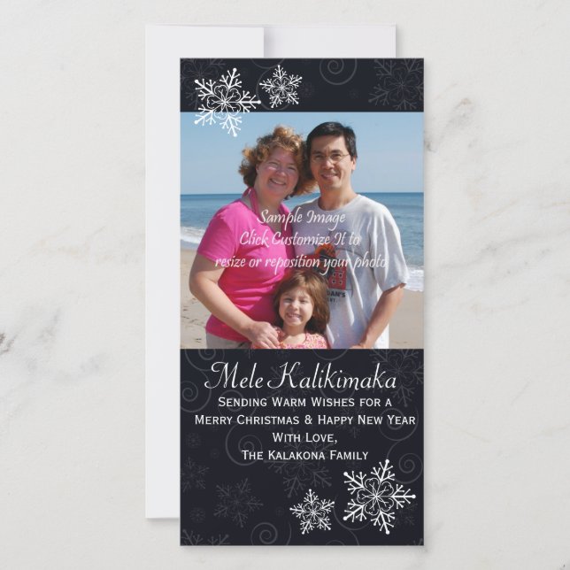 Festividades Cartão com fotos de Floco de Neve do Hibiscus Hava (Frente)