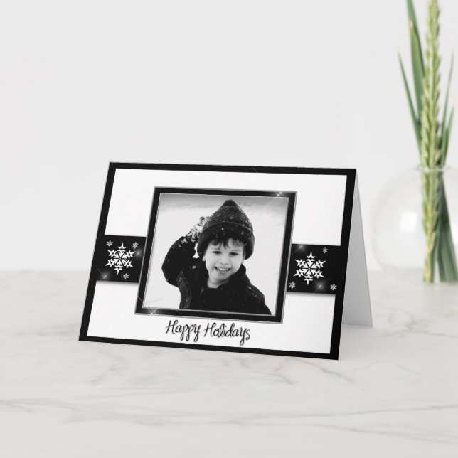 Festividades Cartão com fotos de flocos de neve (Frente)