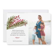 Cartão com fotos de Folhas e Berries