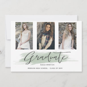 Festividades Cartão com fotos de Graduação de ⎢ Whimsical Verde