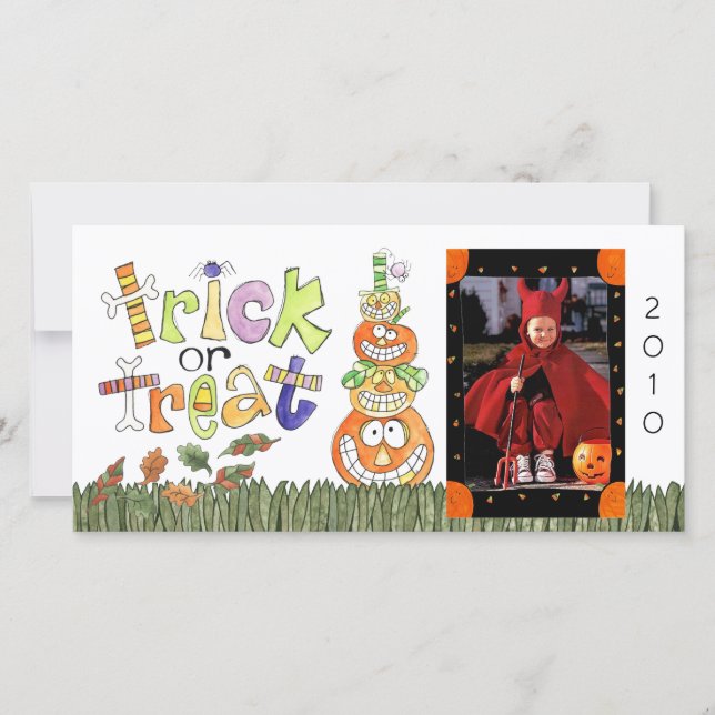 Festividades Cartão com fotos de Halloween (Frente)