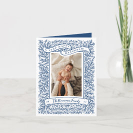 Festividades Cartão com fotos de Hanukkah Azul Escuro e Bonito