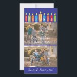 Festividades Cartão com fotos de Hanukkah com envelope branco "<br><div class="desc">Hanukkah Glossy,  Cartão com fotos com envelope branco "Velas". Personalize substituindo fotos e texto. Personalize o texto escolhendo seu estilo de fonte,  cor e tamanho favoritos.
Obrigados para parar e comprar por aqui! Muito apreciado.  Feliz Hanukkah!</div>