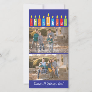 Festividades Cartão com fotos de Hanukkah com envelope branco 