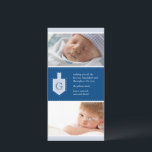 Festividades Cartão com fotos de Hanukkah Dreidel do monograma<br><div class="desc">Mostre fora sua família bonita com este cartão com fotos feito em cores legal do inverno. Um dreidel de Hanukkah do gráfico esboçado pelos pontos brancos serve como um quadro para seu monograma. Adicione sua mensagem personalizada ao lado dela e não esqueça suas fotos de família lindos! Disponível em cores...</div>