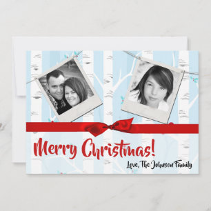 Festividades cartão com fotos de inverno XMAS, Árvore de Natal,