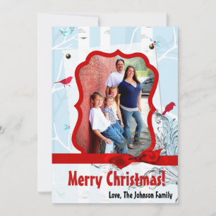 Festividades cartão com fotos de inverno XMAS, Árvore de Natal,