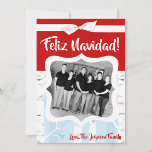 Festividades cartão com fotos de inverno XMAS, Árvore de Natal,