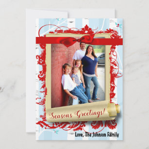 Festividades cartão com fotos de inverno XMAS, Árvore de Natal,