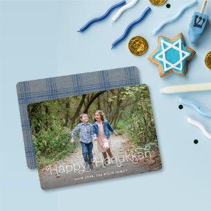 Festividades Cartão com fotos de Letra Looping Hanukkah