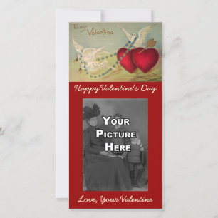 Festividades Cartão com fotos de Namorados de Doves e Corações