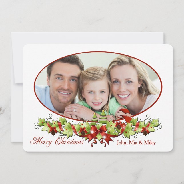 Festividades Cartão com fotos de Natal (Frente)