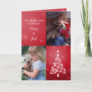Festividades Cartão com fotos de Natal Brilhante