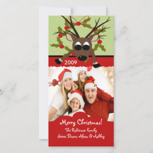 Festividades Cartão com fotos de natal da família Reindeer
