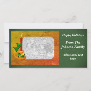 Festividades Cartão com fotos de Natal da Vela Angel Holiday