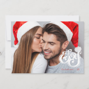 Festividades Cartão com fotos de Natal de Joy Monograma