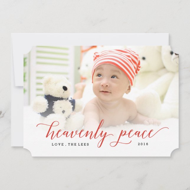 Festividades Cartão com fotos de Natal de Paz Celestial (Frente)