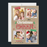 Festividades Cartão com fotos de Natal do Crafty<br><div class="desc">Celebre a temporada com este cartão de feriado moderno e na moda de Berry Berry Sweet. Visite nossa sala de exibição de design em WWW.BERRYBERRYSWEET.COM</div>