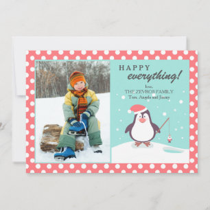 Festividades Cartão com fotos de Natal do Pinguim