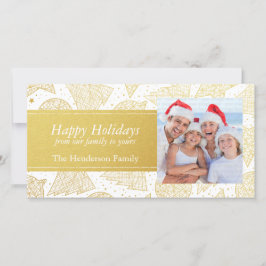 Festividades Cartão com fotos de Natal Dourado